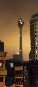 The same tower, taken from our balcony in a thunder storm