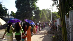 Local procession, just outside of our guesthouse...
