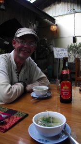 We went on to have some traditional Myanmar food and drink, Mandalay beer, soup...